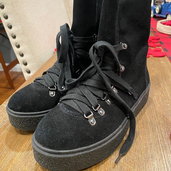 Black Lace Up Boots - Picture 2 of 2